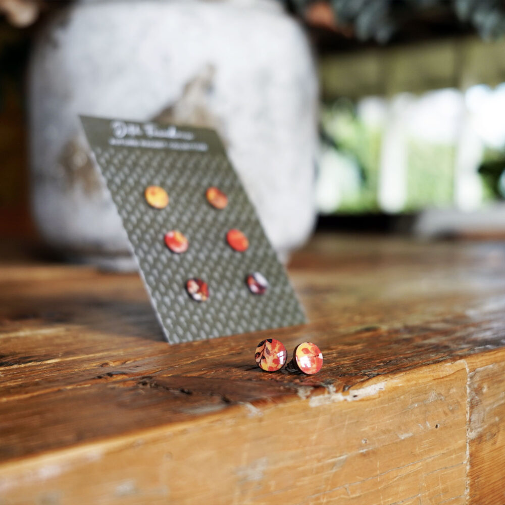 Autumn earrings Studs Orange Set