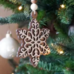 STAR1-04 Elegant Wooden Snowflake Ornament