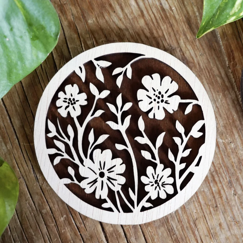Floral Wooden Coasters - Spring Themed