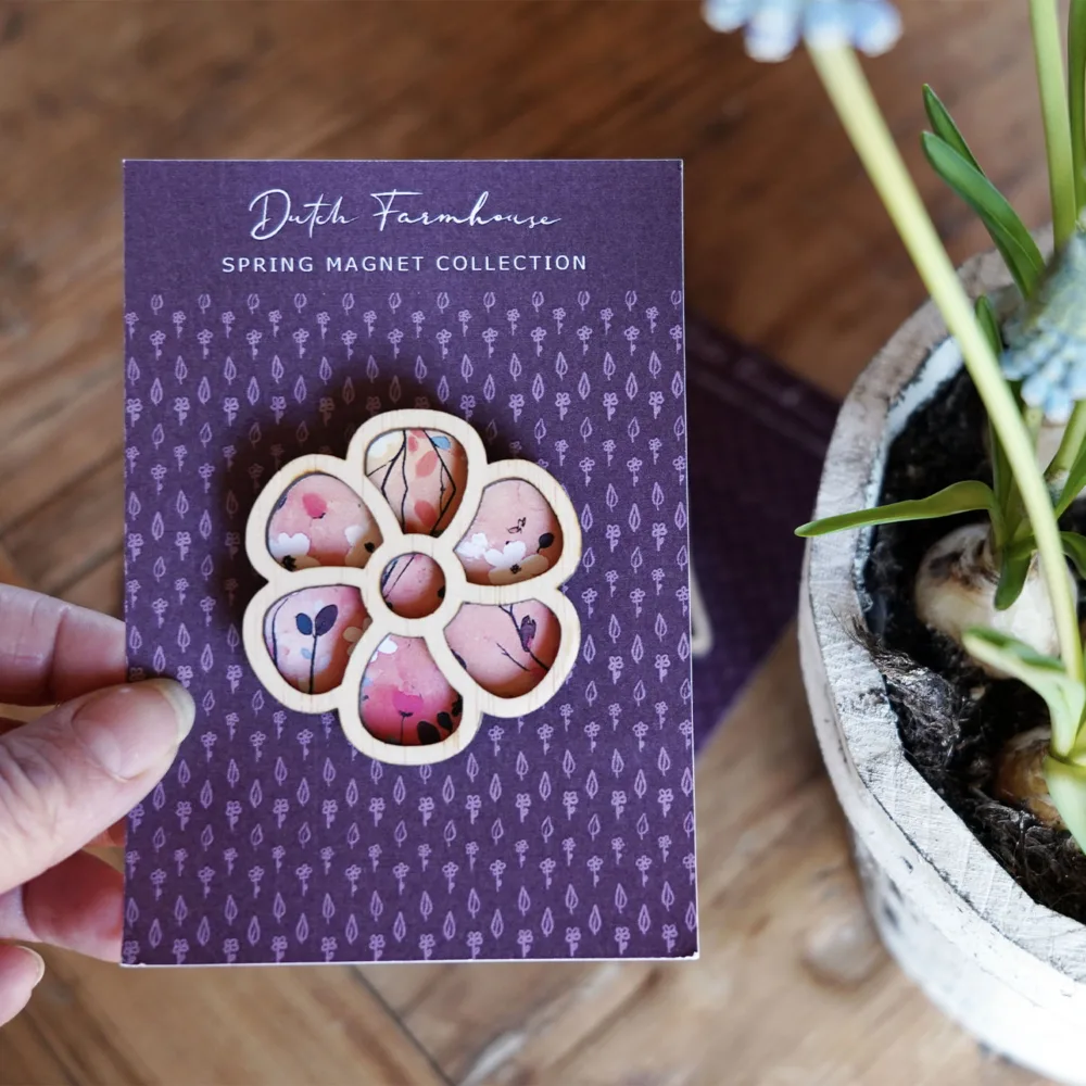 Wooden Spring Magnets Flower