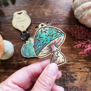 Swirly Shroom Keychain