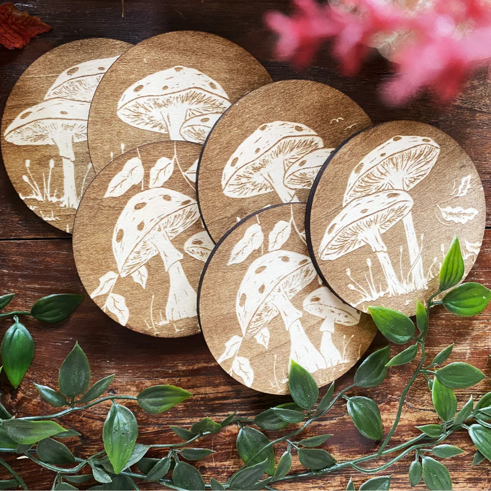 Mushroom Coasters - Set of 6
