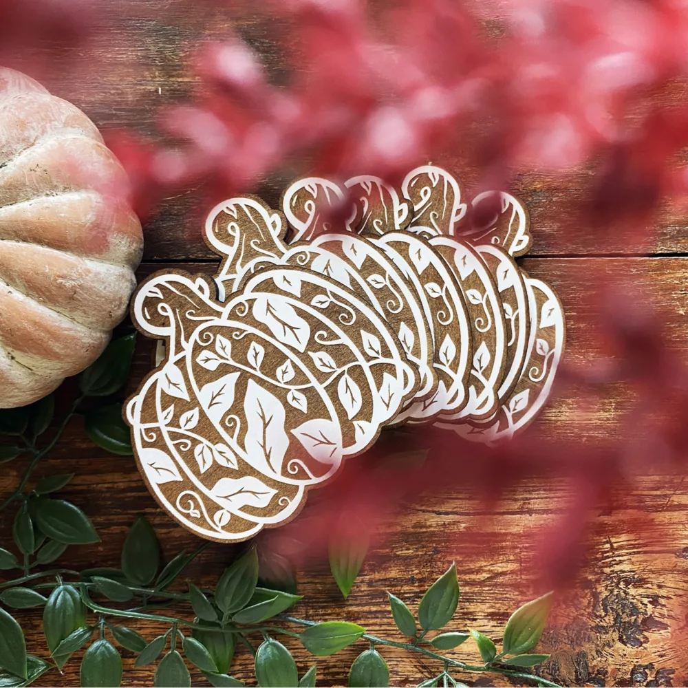 Pompoen onderzetters - Set van 6 - Herfstcollectie 2025